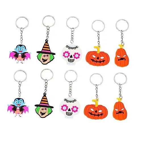 Produktbild: TOYANDONA 10st Cartoon-schlüsselanhänger Süßes Sonst Gibt's Saures Schlüsselanhänger Geisterkopf Schlüsselanhänger Halloween-anhänger-schlüsselanhänger Kind Urlaubsartikel Kürbis Pvc