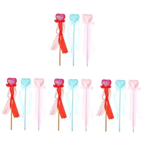 Produktbild: TOYANDONA 12 STK Herz Zauberstab Pailletten Sequin Glitters weihnachstsgeschenk weihnachsgeschenk Herzdekoration für Party Hexendekor Engelsstäbe Party-Fee-Sticks Zauberstab für Kinder Stoff