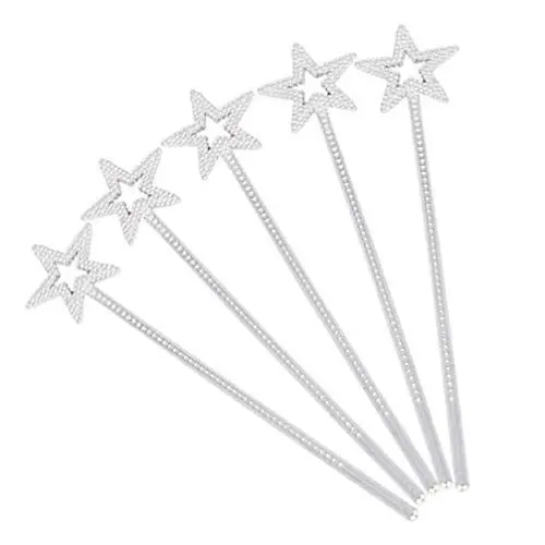Produktbild: TOYANDONA 12 Stück Sternenstab Weihnachten Fee Prinzessin Stick Xmas Party Favors Mädchen Kostüm Requisiten für Party Cosplay Weihnachten (Silber)