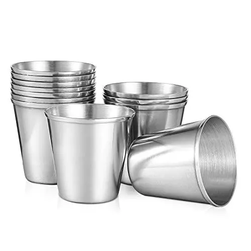 Produktbild: TOYANDONA 12 Stücke Edelstahl Shot Cups Shot Glas Trinken Tumbler Für Bar Wein Whisky Alkohol