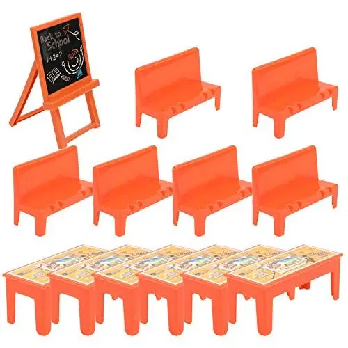 Produktbild: TOYANDONA 13pcs Dollhouse Klassenzimmer Miniatur Tafel Schreibtisch Und Stuhl Klassenzimmer Modell Puppenstube Miniatur Zubehör