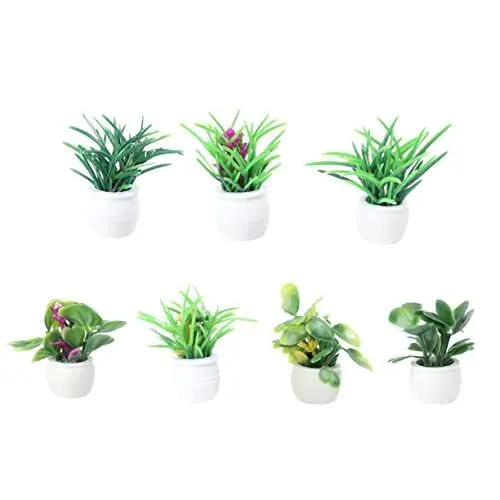 Produktbild: TOYANDONA 14 STK Mini-Topfpflanze Abs Künstliche Blumen winzig Miniatur-Topfpflanzen Luft künstliche zimmerpflanzen kunstpflanze künstliche Pflanzendekoration Desktop-Ornament Plastik Green