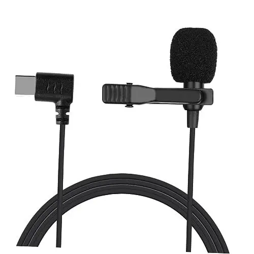 Produktbild: TOYANDONA 1Stk Lavaliermikrofon Lavalier-Mikrofon am Revers Kragenmikrofon tragbares Mikrofon Reversclip am Mikrofon Aufnahme mikrofon Handy mikrofon Typ-C-Mikrofon Kondensatormikrofon Black