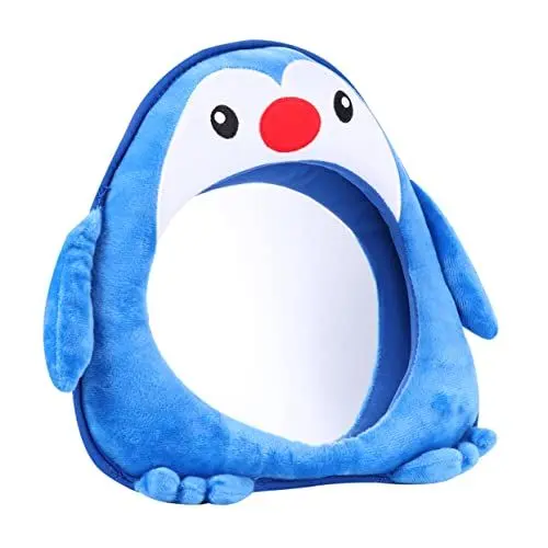 Produktbild: TOYANDONA 1Stk Zerrspiegel Pinguinförmiger Rückspiegel -Autospiegel Babyautositze rücksitzspiegel seitenspiegel Rücksitz Beobachtungsspiegel Sicherheitssitz Babyspiegel Plüsch Blue