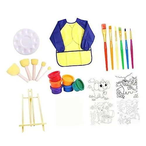 Produktbild: TOYANDONA 1 Malset Malstaffelei für Erwachsene Schwammmalerei Malutensilien malen für kleinkinder bastel set für kinder painting set for Malstaffelei für Kinder Malwerkzeuge hölzern