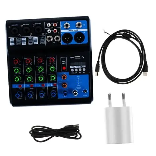 Produktbild: TOYANDONA 1 Satz 5 Rührgerät Mischpult Kabellose Soundkonsole -audio-mixer Ktv Studiomischer Performance-audio-mixer Soundkonsole 5 Kanal -mixer Black Abs-kunststoff