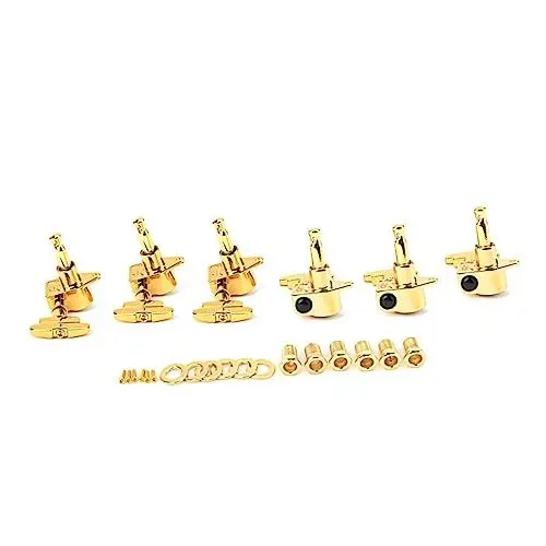 Produktbild: TOYANDONA 1 Satz Gitarren Saiten Schwarze Knöpfe E-gitarre Stimmen Bassknopf Stimmgerät Für Akustische Gitarre Tuner-mechaniken-knöpfe Tonart-stimmung Gitarrenstimmer Zinklegierung Golden