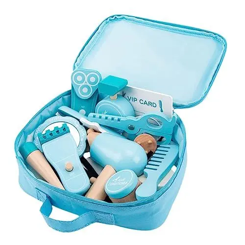Produktbild: TOYANDONA 1 Satz Haarstyling-Spielzeug Für Mädchen Friseur-spielset Für Kinder Fönspielzeug Aus Holz Pflegespielset Für Mädchen Rasierset Für Kinder Hölzern Einstellen Kosmetik Kleinkind