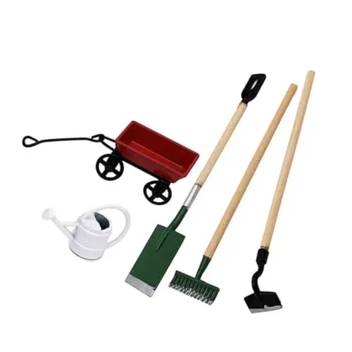 Produktbild: TOYANDONA 1 Satz Mini-Puppenhaus-Gartenarbeit Puppenhausrechen Miniatur-Gießkanne Puppenhaus-Gartenwerkzeuge Puppenhaus-Garten-Szene-Deko Miniatur-Landwirtschaftswerkzeuge Mini-Gartengerät