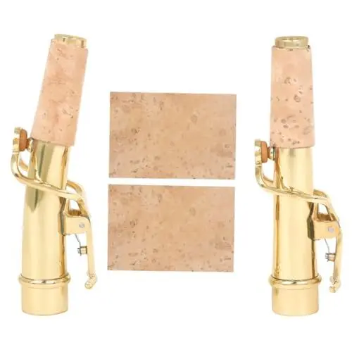 Produktbild: TOYANDONA 1 Satz Saxophon mit geradem Hals Saxophon Hals Saxophon-Ersatzhals Sax Hals Blechbläser-Saxophon Saxophon- -Set Sopransaxophonstimme Hals für Sopransaxophon Kork Golden