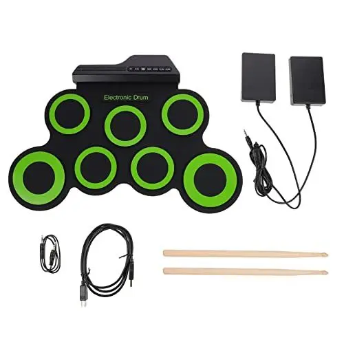 Produktbild: TOYANDONA 1 Satz Tragbare Trommel Elektrisches Schlagzeug Elektronisches Schlagzeug Für Kinder Drum-fußpedal Midi-schlagzeug Drum-pad Das Schlagzeug Faltbar Silikon Kleinkind Trommel Üben