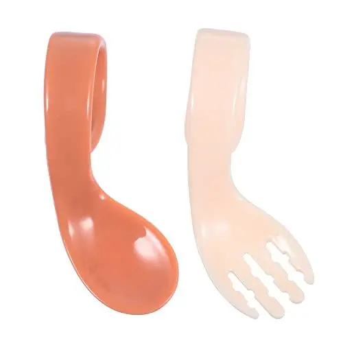 Produktbild: TOYANDONA 1 Satz Und Löffel-set Kindergeschirr Trainingslöffel Kinderanzüge Lernlöffel Für Kinder Essgeschirr Für Kinder Lerngeschirr Für Kinder Besteck Lernhilfsmittel Pp Biegbar