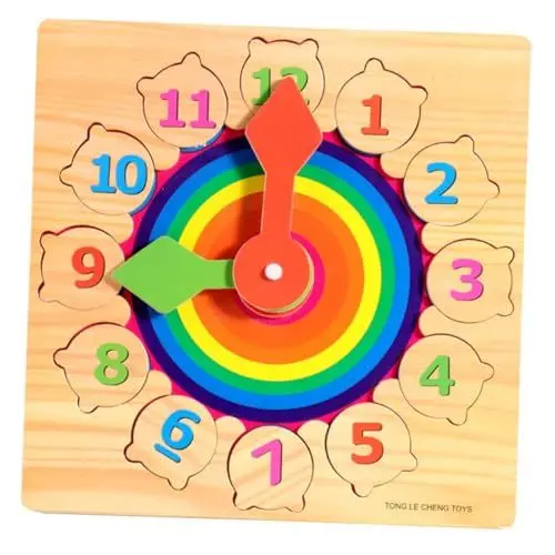 Produktbild: TOYANDONA 1 Set Baustein Digitaluhr Spielzeug Puzzle Kinderuhr Spielzeug Zahlen Regenbogenuhr Spielzeuguhr Kognitives Spielzeug Kinder Zeitkognitionsspielzeug Uhr Passendes Spielzeug Aus