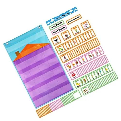Produktbild: TOYANDONA 1 Set Englisch Grammatikunterricht Englisch Karten Unterrichtskarten Brief Bildungsposter Brief Lernkarten Englisch Lern Poster Premium Taschen Diagrammpapier Bunt