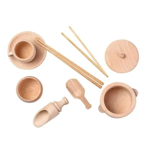 Produktbild: TOYANDONA 1 Set Holzspielzeug Geschirr Kinder So Tun Als Ob Kochspielzeug Kinderküchenzubehör Kinderspielzeug Miniküche Für Kinder Spielzeug Für Kinder Spielzeug Für Kinder