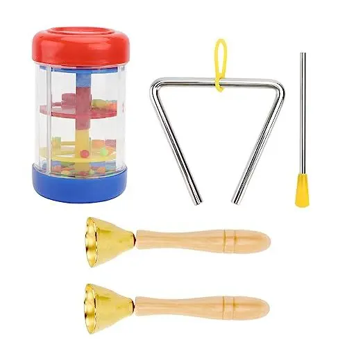 Produktbild: TOYANDONA 1 Set Musikunterrichtsset Babyrassel Vorschulpädagogisches Spielzeug Rasselspielzeug Regentropfen Rohrschüttler Frühpädagogisches Spielzeug Babyhandglocke Handschlagglocke Metall
