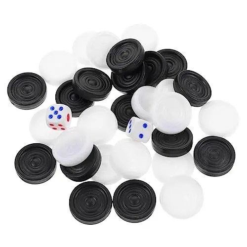 Produktbild: TOYANDONA 1 Set Schachfiguren Reise-Backgammon Reiseschach Reiseschachbrett Backgammon-Würfel Riesige Dame Backgammon-Brettfiguren Plastik-Checker-Figuren Backgammon-Figuren