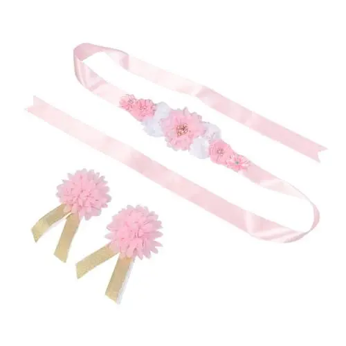 Produktbild: TOYANDONA Schärpe Und Corsage-set Für Die Schwangerschaft Babyparty Schärpe Für Werdende Mütter Blumenschärpe Umstandsgürtel Stilvolle Bauchschärpe Für Schwangerschaftsdekorationen