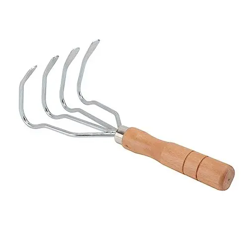 Produktbild: TOYANDONA 1 Stück Multifunktionaler Rechen Hochkohlenstoffstahl Gartenwerkzeug für Entfernen von Laub und Muscheln für Garten und Strand Langlebig und Effizient im Einsatz