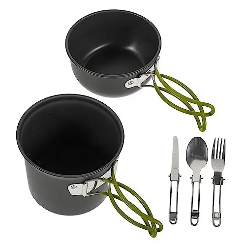 Produktbild: TOYANDONA Outdoor-kochgeschirr Tragbaren Kochtöpfen Aus Aluminiumlegierung Für Camping Hohe Temperatur Und Reibungsbeständigkeit Rutschfester Kunststoffgriff