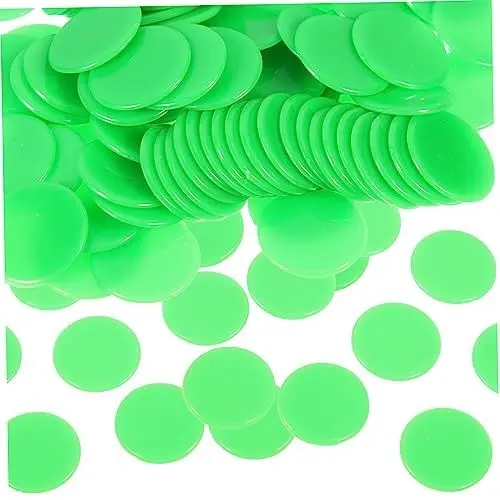 Produktbild: TOYANDONA 200 Stk Chips Bingo-zubehör Mathespielzeug Zählen Jetons Währungsspielzeug Glücksspielmarker Spielmünzen Mathe-spielzubehör Bingohallen-requisiten Green Abs