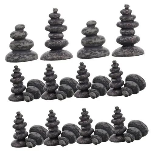 Produktbild: TOYANDONA 20 Stück Steingarten Steinturm Japanisches Zen Zen Gartenzubehör Yoga Zen Zubehör Gartenstein Mini Felsstatuen Gestapelte Zen Felsen Aquarium