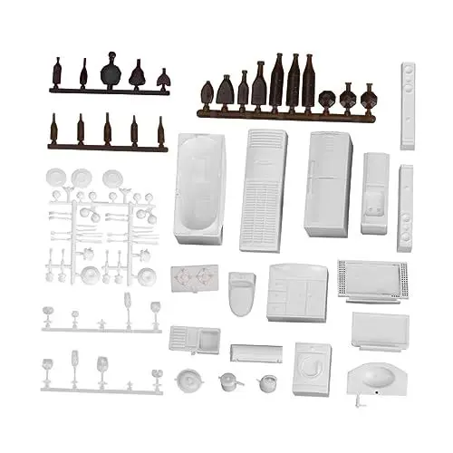Produktbild: TOYANDONA 23 STK Puppenhaus Möbel Modell Bedroom Furniture wohnzimmermöbel Küchenutensilien verkleidung Fantasiespielzeug Mini-Hausmöbel 3D-Möbelpuzzle Miniatur Mini-Möbel Mini-Gebäudemöbel