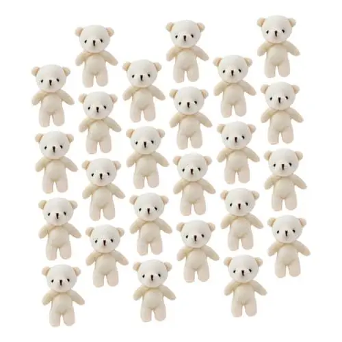 Produktbild: TOYANDONA 24St Bärenanhänger Mini-Teddybären Plüschbärenspielzeug Bären-Plüschanhänger Bär Puppe Schlüsselanhänger bär Spielzeug Schlüsselanhänger Mini-Bär-Dekor kleine Bären Stoff Weiß