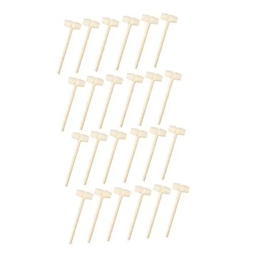 Produktbild: TOYANDONA 24St Holzhammer Kinder bastelset basteln für Kinder Spielzeughammer Hummerhammer beemysafe hämmerndes hämmerndes Spielzeug Alphabet-Spielzeug Kuchen Mini-Hammer DIY Hämmer hölzern