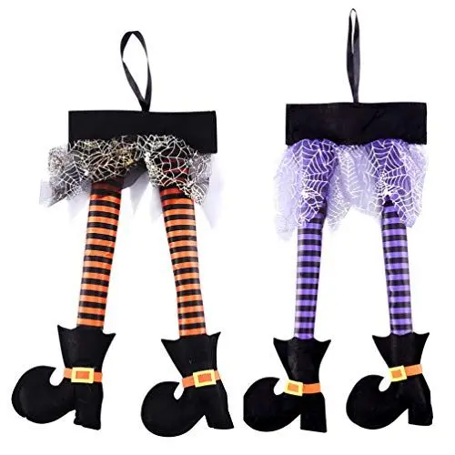Produktbild: TOYANDONA 2Pcs Halloween Hexenbeine Böse Neuheit Hexenbeine Plüschhexenbeine mit Schuhen Halloween-