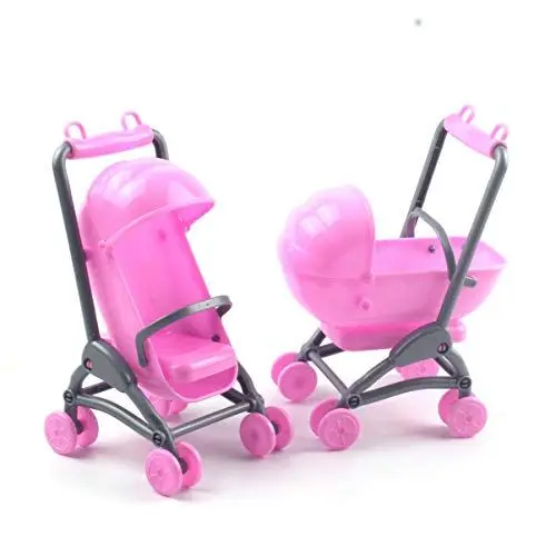 Produktbild: TOYANDONA 2Pcs Miniatur Kinderwagen Spielzeug Puppenhaus Miniatur Baby Wagen Kunststoff Puppenhaus Möbel Kindergarten Puppe Haus Zubehör