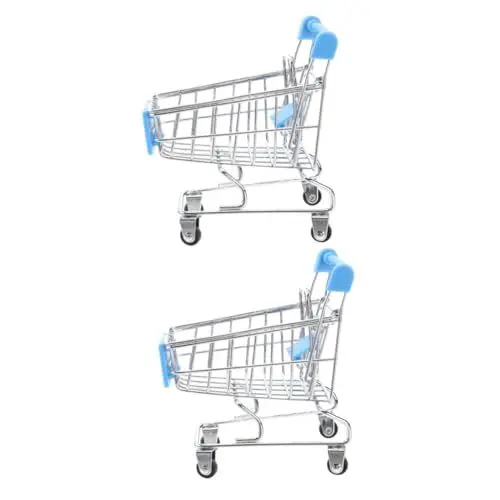 Produktbild: TOYANDONA 2St Haustier Mithelfer papagei einkaufswagen Gebrauchswagen Miniaturen Spielzeug Modelle Einkaufswagen für Lebensmittel Mini-Einkaufswagen klein Müllwagen Auto Model Zubehör Kind