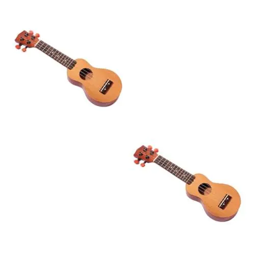 Produktbild: TOYANDONA 2St hawaiianische Sopran-Ukulele Mini-Taschengitarre reise gitarre Mini-Ukulele Taschen-Ukulele reisen Geschenk zur Weihnachtsfeier Gitarren Reise-Ukulele Mahagoni- Furnier Kind