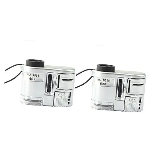 Produktbild: TOYANDONA 2St kleines Mikroskop Lupe für Münzen 60x Handmikroskop Gartenbau Vergrößerungslupe Münzlupe Handlupe Erdkunde Teleskop für Erwachsene Fernrohr Mini-Teleskop Handheld Schwarzer Tee