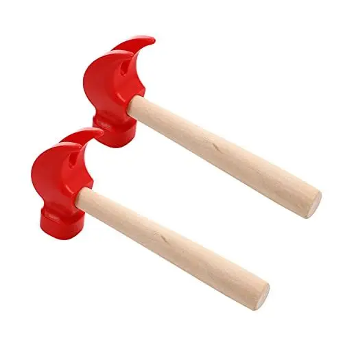 Produktbild: TOYANDONA 2 Pack Holz Hammer Spielzeug Simulation Mallet Spielzeug Wartung Werkzeuge Spielzeug Pretend Play Pädagogisches Spielzeug für Kinder Kinder Rot