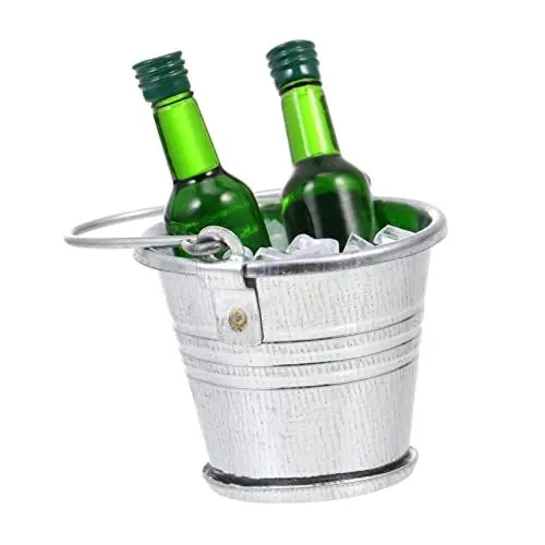 Produktbild: TOYANDONA 2 Sätze Bier Aus Dem Puppenhaus Kleine Hausverzierung Muschellöffel Mini-weinflaschen Mikrospielzeug Bier Eimer Miniaturbausätze Kleiner Eimer Eisen Baby Bierkrug Kuchen