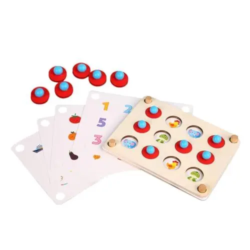 Produktbild: TOYANDONA 2 Sätze Memory-Spiel Schach Memory-Matching-schachspielzeug Gehirnspielzeug Puzzlebrett Für Kinder Denkendes Puzzlespiel Montessori Sensorisches Spielzeug Pappelsperrholz