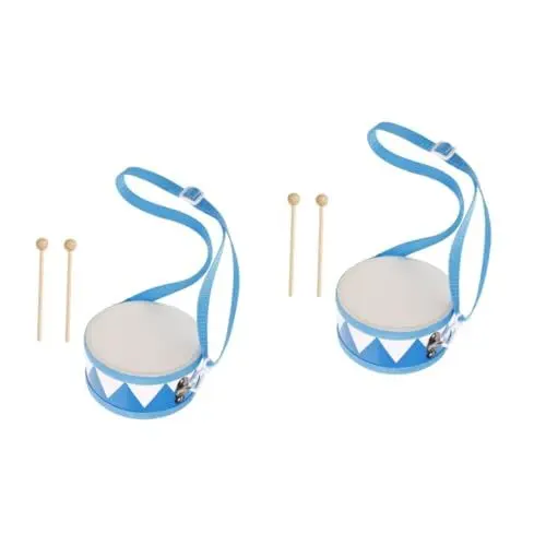 Produktbild: TOYANDONA 2 Sätze Schlinge Kleinkindertrommel Musikinstrumente für Babys Snare-Drum-Trommelstöcke Snare-Drum-Kit Rhythmusinstrument Schlaginstrument -Trommeln kinder trommeln Holz Blue