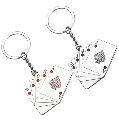 Produktbild: TOYANDONA 2 Stück Spielkarten-Schlüsselanhänger Poker-Schlüsselanhänger Für Männer Schlüsselanhänger Spielkarten-Schlüsselanhänger Für Handys Tasche Geschenk Dekoration