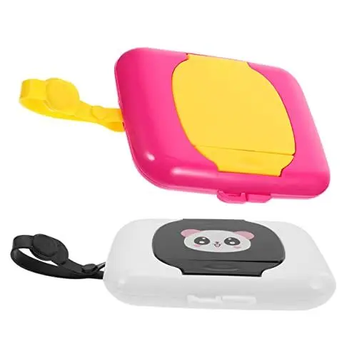 Produktbild: TOYANDONA 2 Stück Teiliges Feuchttuchspender Tragbar Kompakt Leicht Kleines Outdoor Wischtuchhalter für Kinderwagen und Wickeltisch Praktische Feuchttuchbox Zufälligem Design