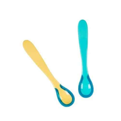 Produktbild: TOYANDONA 2 Stück Temperatur Farbwechsel Löffel Sicherheits Fütterlöffel Säuglings Sicherheitslöffel