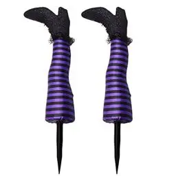 Produktbild: TOYANDONA 2 Stücke Halloween Hexenbeine mit Erdspießen Gartenstecker Gartendeko Stecker Gartenfiguren Scherzartikel Dekostecker für Rasen Terrassen Gruselige Dekoration Ornamente Spukhaus Horror Party