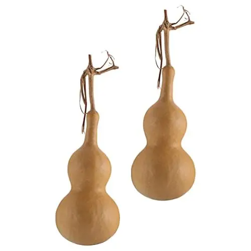 Produktbild: TOYANDONA 2 Stücke Natürliche Kürbis Form Ornament Glück Glück Verzierung Sammlerliche Figur Gourd Praktischer Desktop Dekor Echt Getrocknete Weinflasche Kürbis Anhänger DIY Handwerker