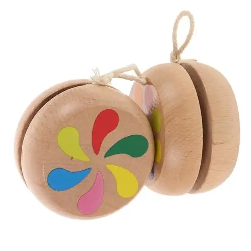Produktbild: TOYANDONA 2st Hölzernes Jo-jo Yoyo-Spielzeug Kinder Yoyo Partygeschenke -bälle Reaktionsschnelle Jojos Kinderwerkzeug-spielset Reaktionsschnelles Jo-jo-Spielzeug Holz Light Brown