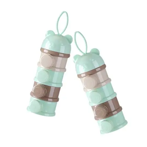 Produktbild: TOYANDONA 2st Milchpulver Box Tragbarer Formelspender Tragbarer Formelbehälter Milchspender Lebensmittelbehälter Reisebehälter Für Pulver Behälter Für Milchpulver Light Green Plastik