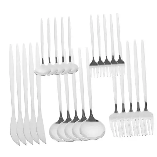 Produktbild: TOYANDONA 30-teilige Sets Besteckset Aus Edelstahl Edelstahlbesteck Steakgabel-löffel-kit Besteck Aus Edelstahl Geschirr Aus Edelstahl Steakgeschirr Rostfreier Stahl