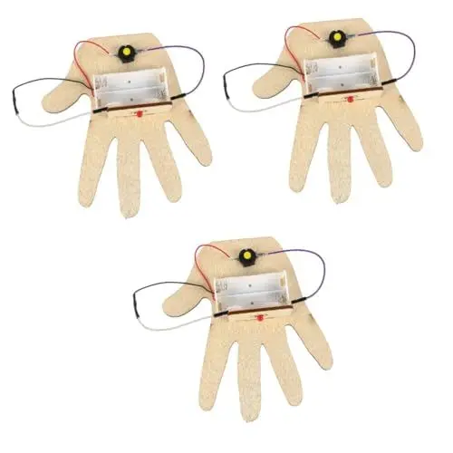 Produktbild: TOYANDONA 3 Sätze Antwortender DIY elektrisches Spielknopfspielzeug Basteln, Spielknopf Wissenschaftsspielzeug DIY-Technikspielzeug holzhandwerk selber Machen Schülerspielzeug Metall Khaki