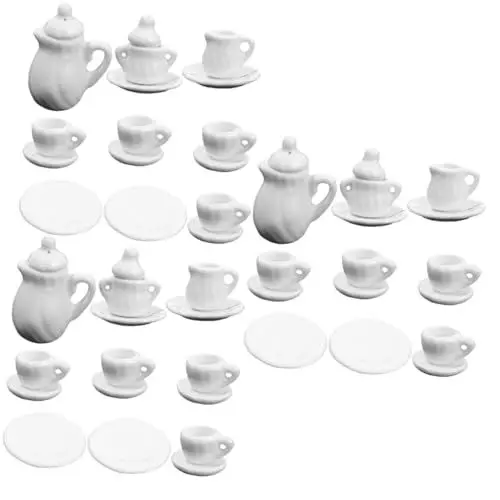 Produktbild: TOYANDONA 3 Sätze Lustige Spielzeuge Mini-puppenhauszubehör Mini-kaffeetasse Mini-Spielzeug Kaffeetassen Aus Porzellan Mini-zubehör Modelle Weiß Keramik Kind Miniatur Aus Porzellan