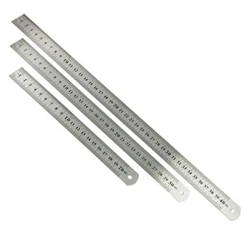 Produktbild: TOYANDONA 3 Stück Edelstahl Metall Lineal zum Zeichnen Büro Ingenieurschule 20Cm 30Cm 40Cm