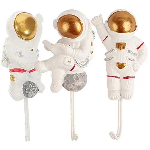 Produktbild: TOYANDONA 3 Stück Happy Planet Hook Up Spaceman Wandhaken Wandgarderobenhaken Eingangsbereich Garderobenhaken Wandhaken Handtuchhaken Metall Kleiderständer Schwerlast Wandhalterung Haken